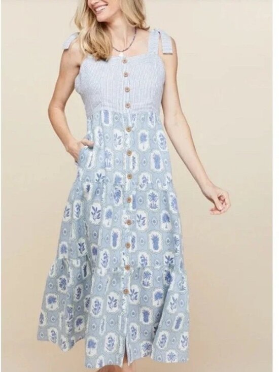 Spartina 449 Dresses & Skirts - Oyster Alley Linen Baylor Dress